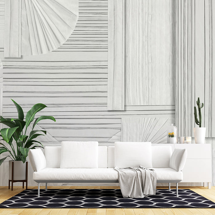 Artistic origami wallpaper mural | Geometric line wallpaper