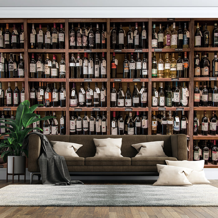 Wine Cellar Red Wine Wallpaper Mural | Restaurant Bar Retro Atmosphere Decorative Wall