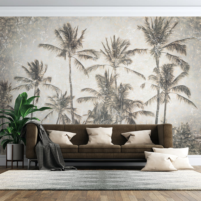 Vintage Coconut Grove Wallpaper Mural | Coconut Grove Silhouette