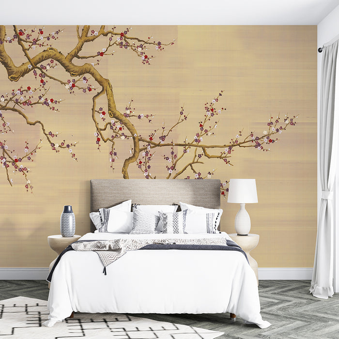 New Chinese style flower and bird wallpaper mural | Plum blossom imagery