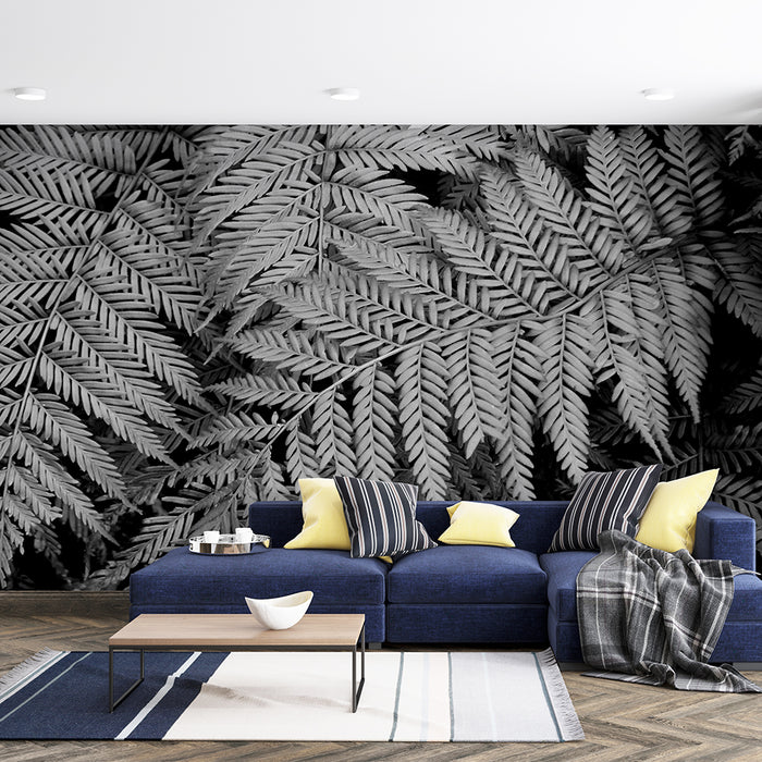 Black and white fern wallpaper | fern leaf decorative mural