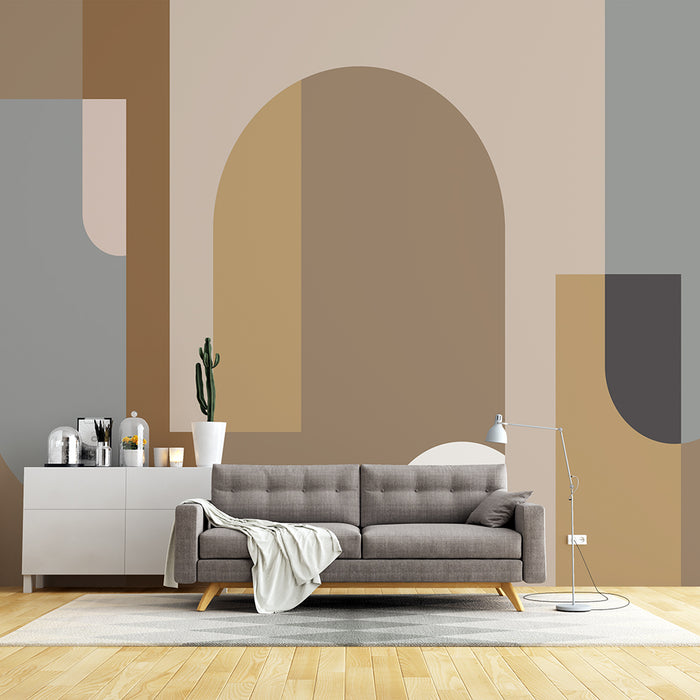 Morandi Geometric Wallpaper | Color Block Splicing Mural
