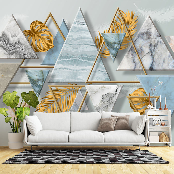 Geometric art style wallpaper mural|