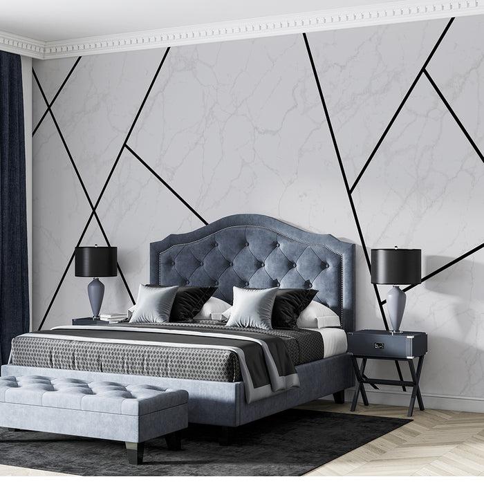 Geometric marble wallpaper | Geometric line decorative mural