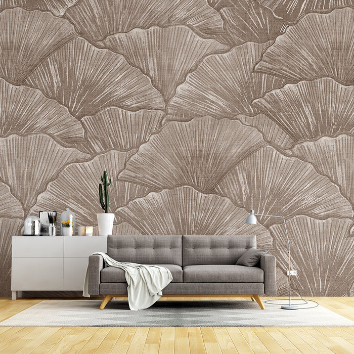 Ginkgo Leaf Texture Wallpaper Mural | Fan Leaf Theme Wallpaper