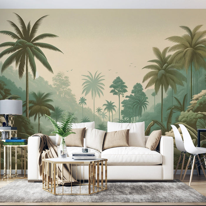 Tropical Jungle Wallpaper Mural | Living Room and Bedroom Decorative Wall