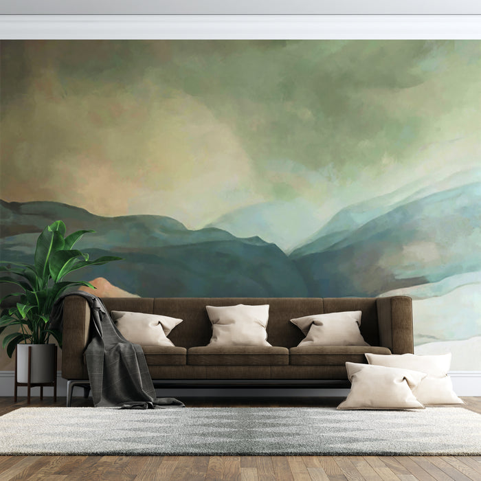Landscape artistic conception wallpaper mural | Morandi color