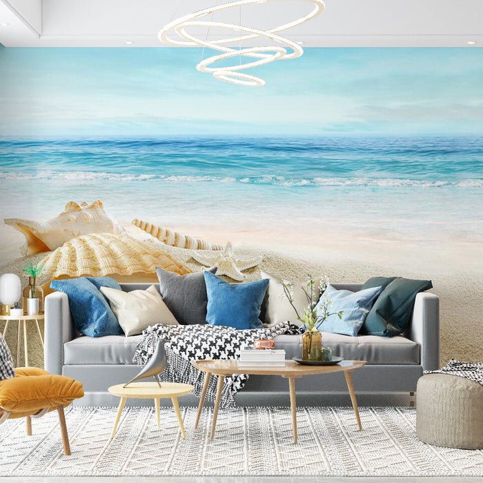Beach Shell Pearl Wallpaper Mural | Ocean Style - Carving wallpaper