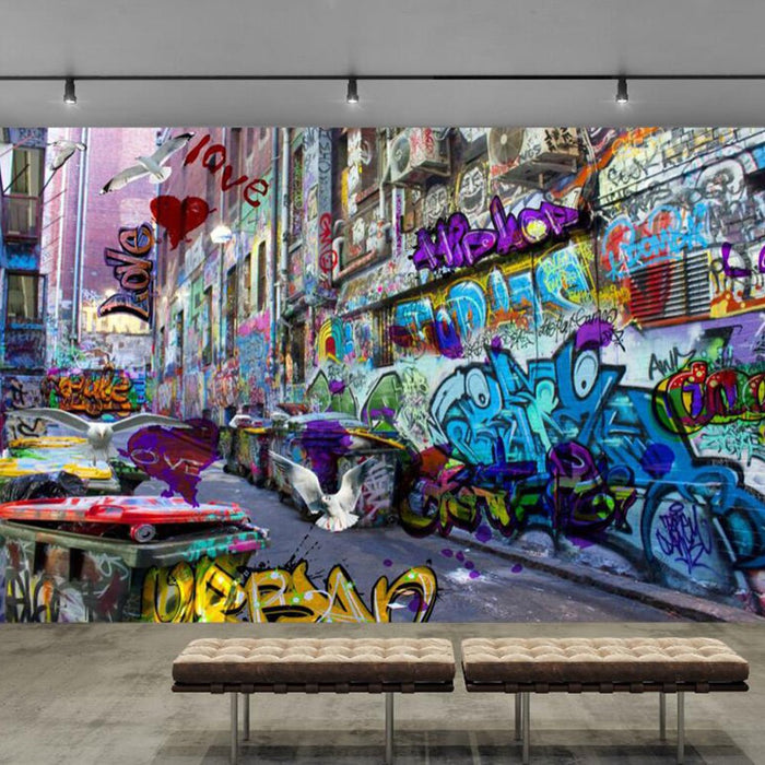 Graffiti Wallpaper Mural | Rich street elements, vibrant colors - Carving wallpaper