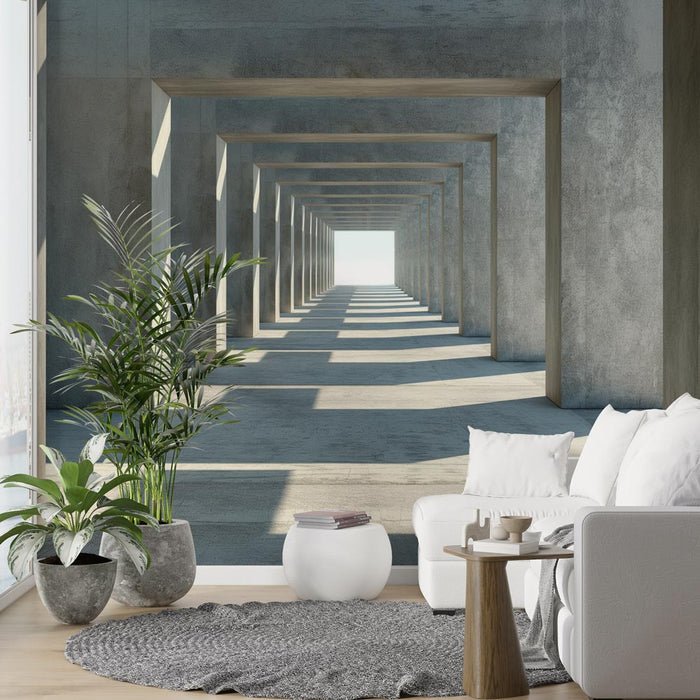 Light and Shadow Tunnel Art Wallpaper Mural | Industrial Style - Carving wallpaper