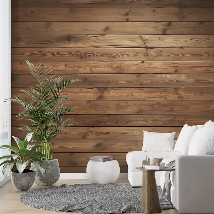 Simulated wooden wallpaper | Brown - Carving wallpaper