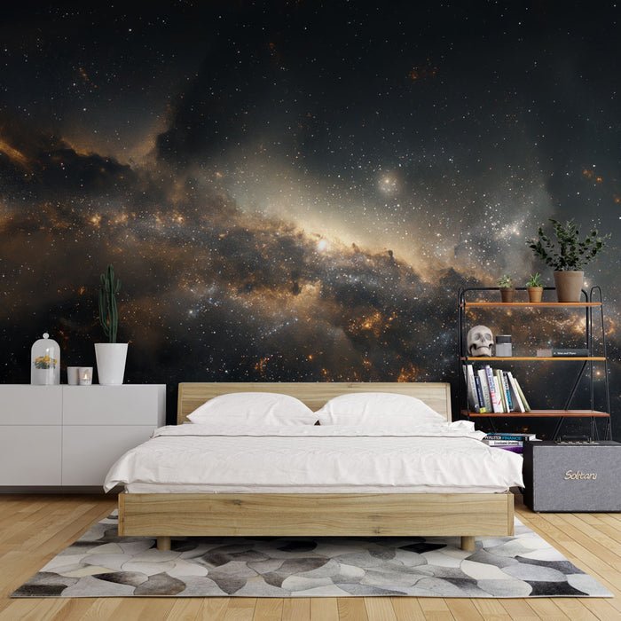 Starry Sky Universe Wallpaper Mural | Galaxy Nebula - Carving wallpaper