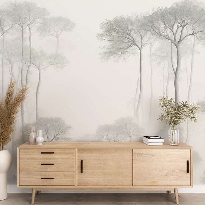 Tree wallpaper | Large deciduous trees with neutral tones - Carving wallpaper