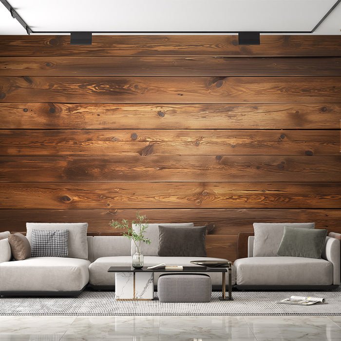 Vintage wood grain wallpaper mural | Different shades of brown tones - Carving wallpaper