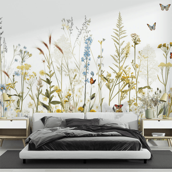Wildflower Wallpaper: The Flight of Butterflies - Carving wallpaper