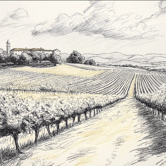 Transform Your Space with Provencal Charm: The Vineyard Sketch Mural Wallpaper