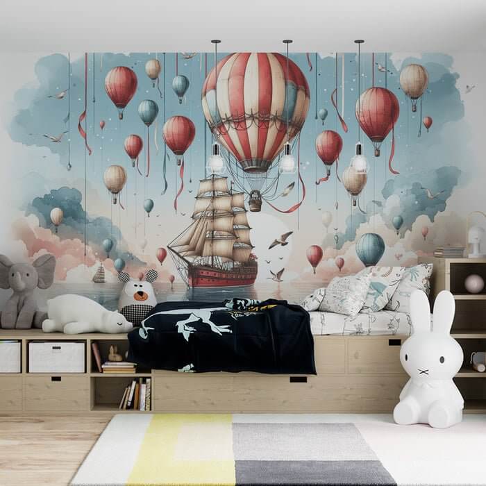 Hot air balloon wallpaper - Carving wallpaper
