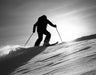 Dynamic Black & White Skiing Silhouette Wallpaper Mural - Alpine Adventure Art
