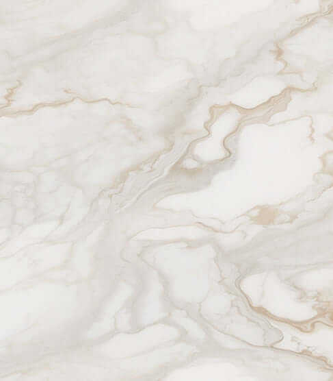 White marble effect wallpaper mural | Brown texture - elegant white marble pattern with beige-brown veins for a tranquil, refined wall finish