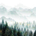 Forest Wallpaper Murals | Forest Mist Scenes Create a Tranquil Atmosphere - tranquil pine forest with misty mountain backdrop