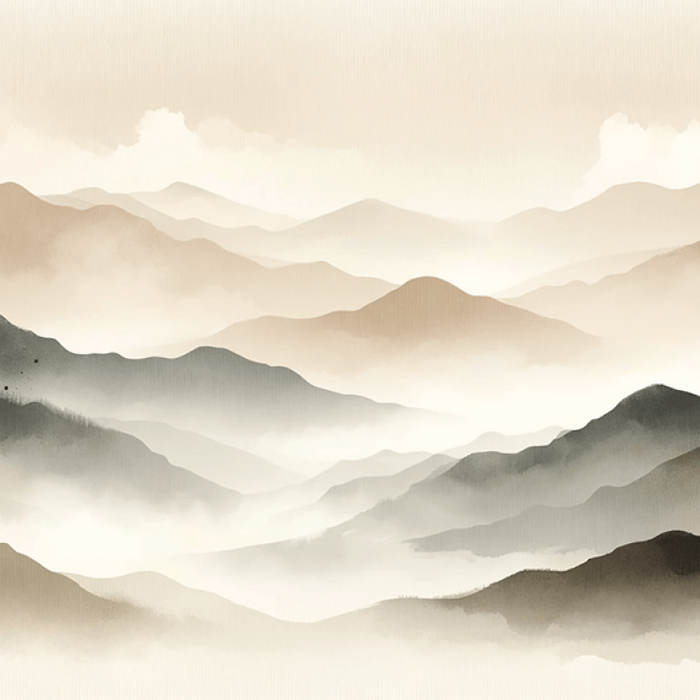 Horizontal Neutral-Tone Textured Mountain Wallpaper
