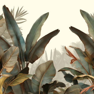Wild jungle wallpaper | Green big leaves