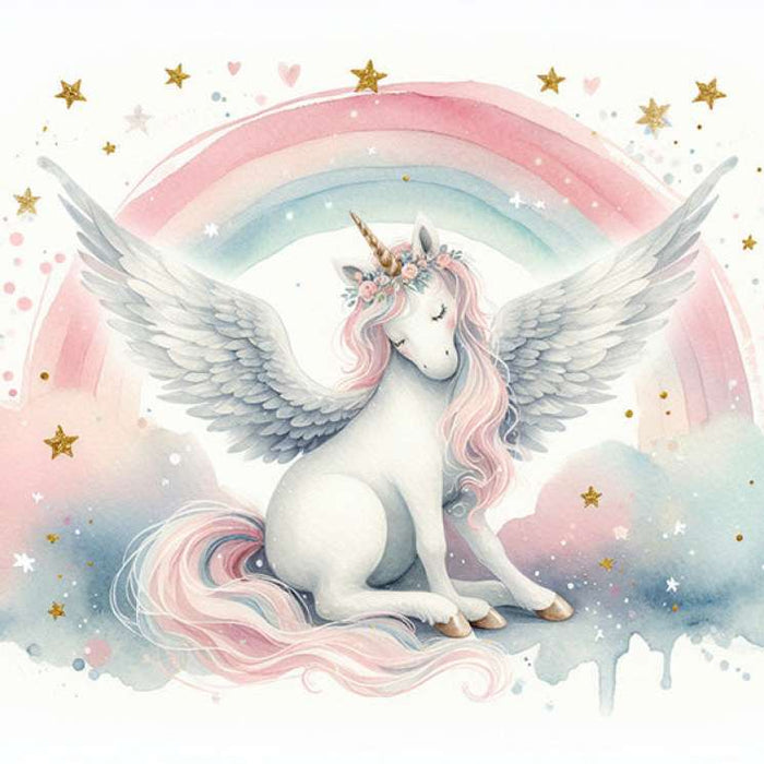 Watercolor Unicorn Wallpaper Mural | Children's Room Decorative Wall