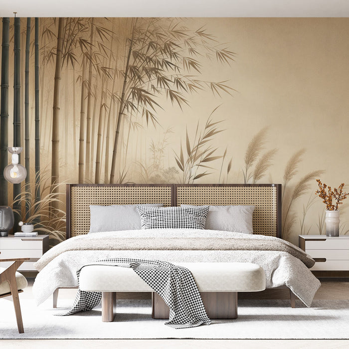 New Chinese style bamboo forest wallpaper mural | Zen inspired decorative wall in study and tea room