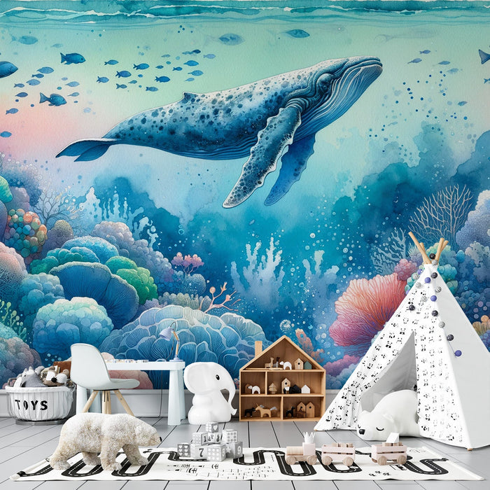 Dreamy Underwater World Wallpaper Mural - Ocean-Themed Decor for Kids' Room & Living Room