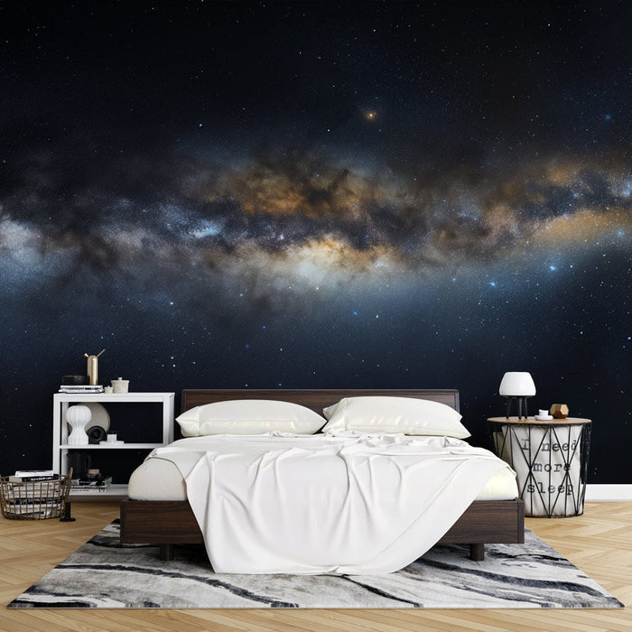 Galaxy Starry Sky Wallpaper Mural | Cosmic-Themed Bedroom & Study Decor | Milky Way Wall Design