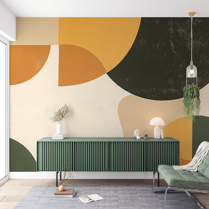Geometric Art Wallpaper Mural | Retro Chic for Living Room & Bedroom