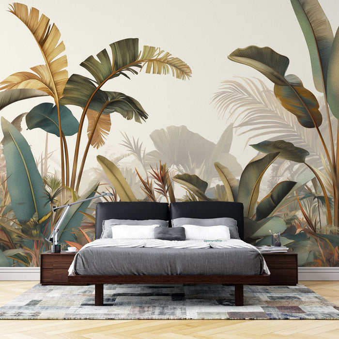 Tropical plant wallpaper mural | Living room bedroom natural style decorative wall