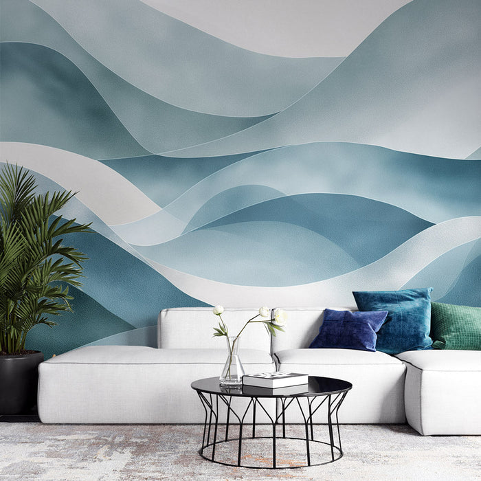 Blue wave wallpaper mural | Living room bedroom decorative wall