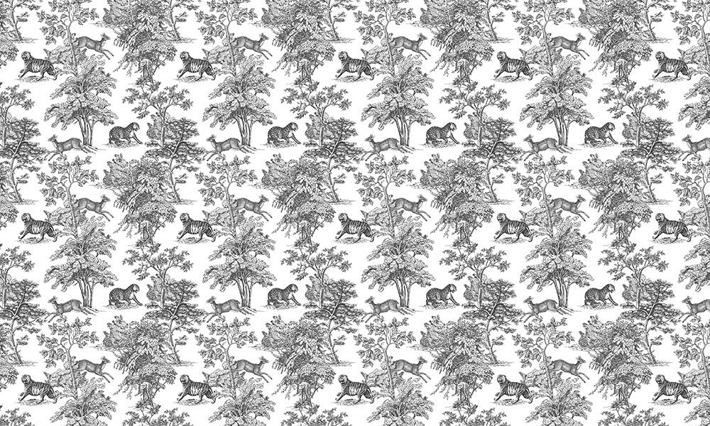Jungle Animal Wallpaper I Black and White Line Animals