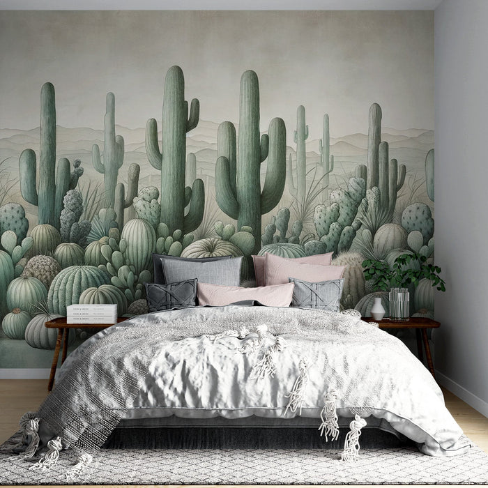 Cactus Wallpaper | Living Room and Bedroom Decorative Murals