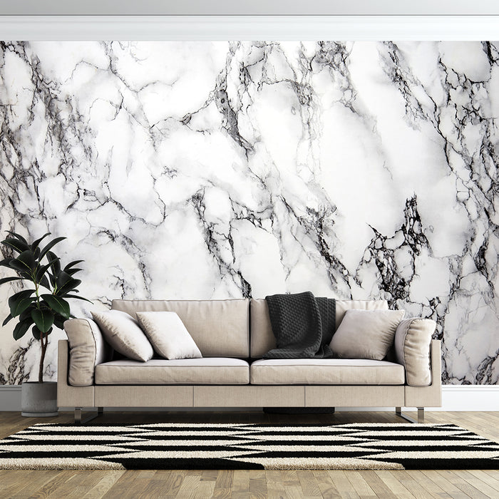 Jazz white marble wallpaper | Natural marble mural