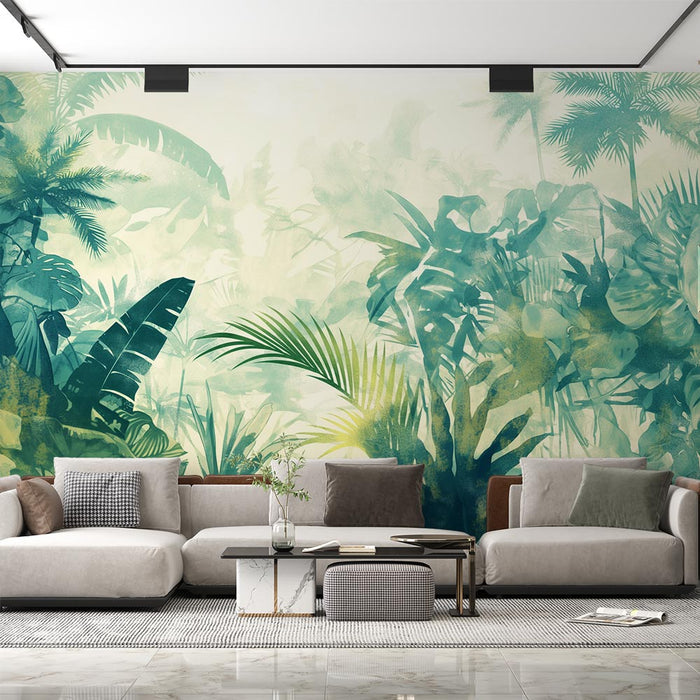 Tropical Rainforest Wallpaper Murals | Living Room and Bedroom Decorative Wall Paintings