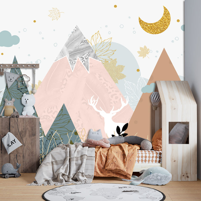 Mountain elk wallpaper mural | Children's room mural