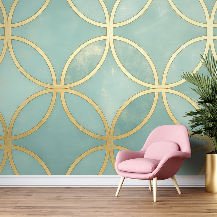 Geometric Circle Wallpaper Mural | Living Room and Bedroom High End Decorative Wall