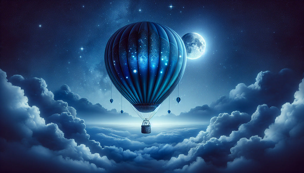 Starry Sky Hot Air Balloon Wallpaper | Bedroom and Living Room Decorative Wall Paintings