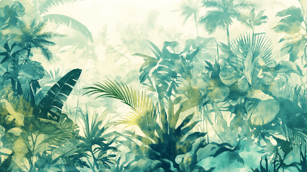Tropical Rainforest Wallpaper Murals | Living Room and Bedroom Decorative Wall Paintings