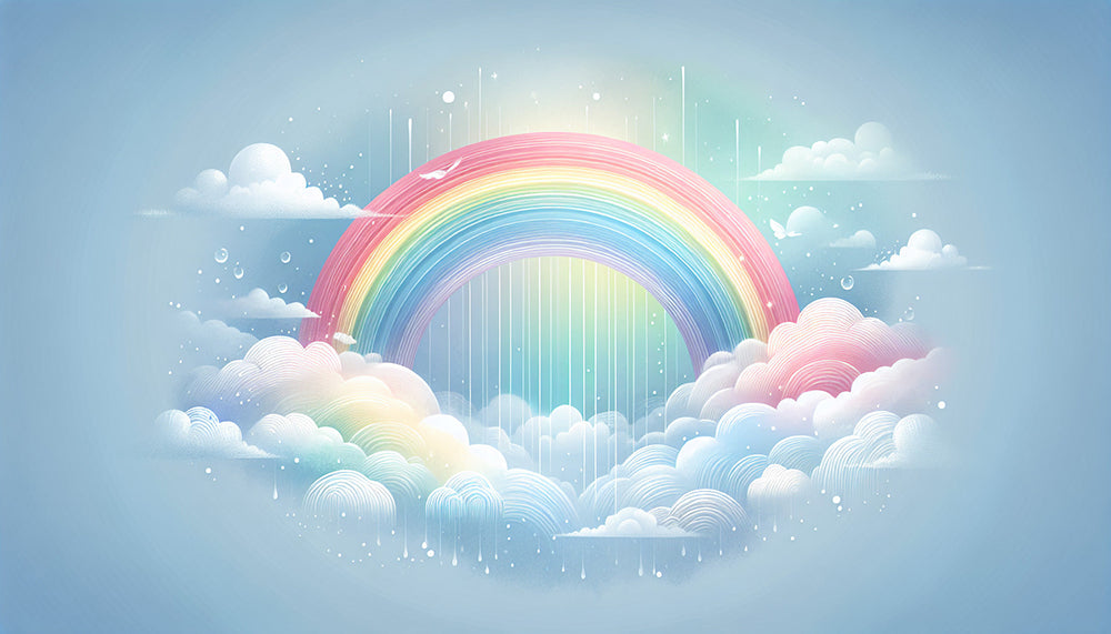 Rainbow Cloud Wallpaper Mural | Dreamy Nursery & Bedroom Decor | Healing Fairy Tale Design