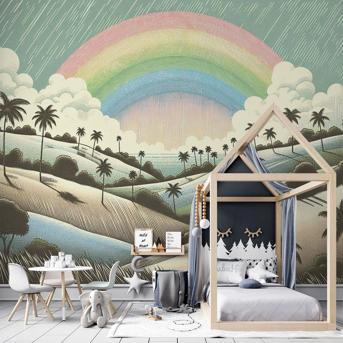 Rainbow Island Wallpaper Mural | Living Room and Bedroom Decorative Wall