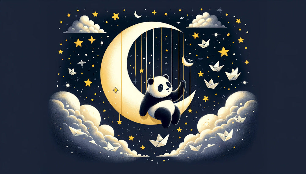 Childhood Panda Starry Sky Wallpaper | Children's Room Decorative Wall