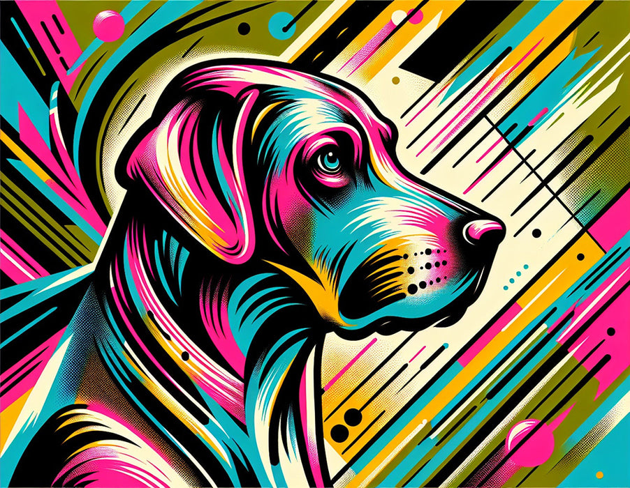 Colorful Dog Art Wallpaper Mural | Trendy Decorative Wall in Children's Tenant Hall