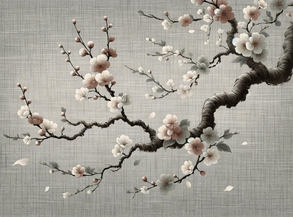 Plum Blossom Elegant Wallpaper | Living Room and Bedroom Decorative Paintings