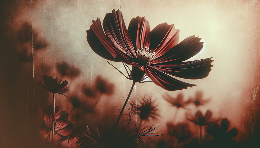 Retro Dark Floral Wallpaper Mural - Vintage Botanical Art for Living Room & Bedroom