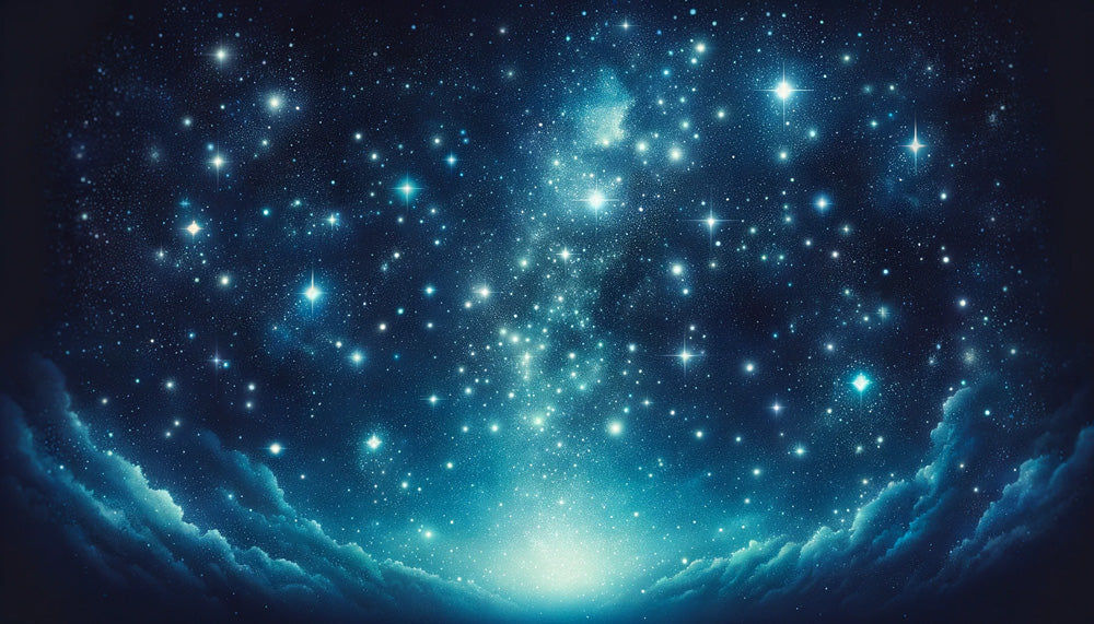 Starry Sky & Clouds Wallpaper Mural | Soothing Bedroom & Study Room Decor | Healing Cosmic Design