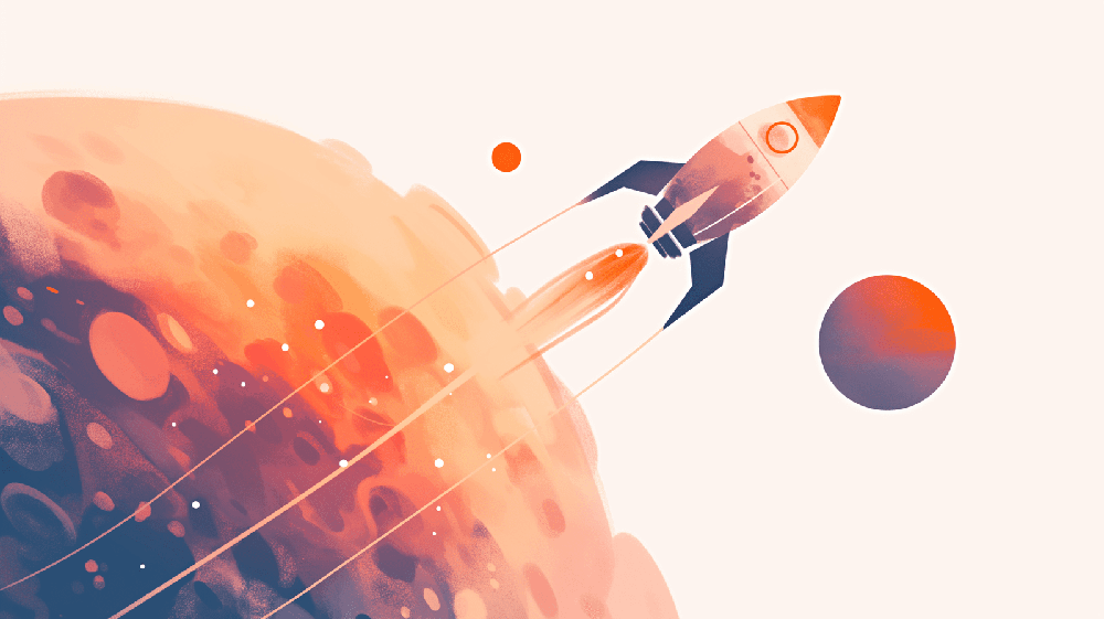Space Rocket Wallpaper Mural — Sci-Fi Kids Room Decor | Cosmic Bedroom & Living Room Accent Wall