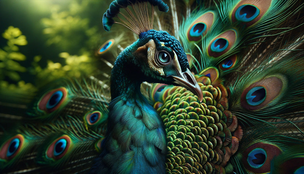 Peacock Feather Wallpaper Mural | Light Luxury Decorative Wall in Living Room and Bedroom